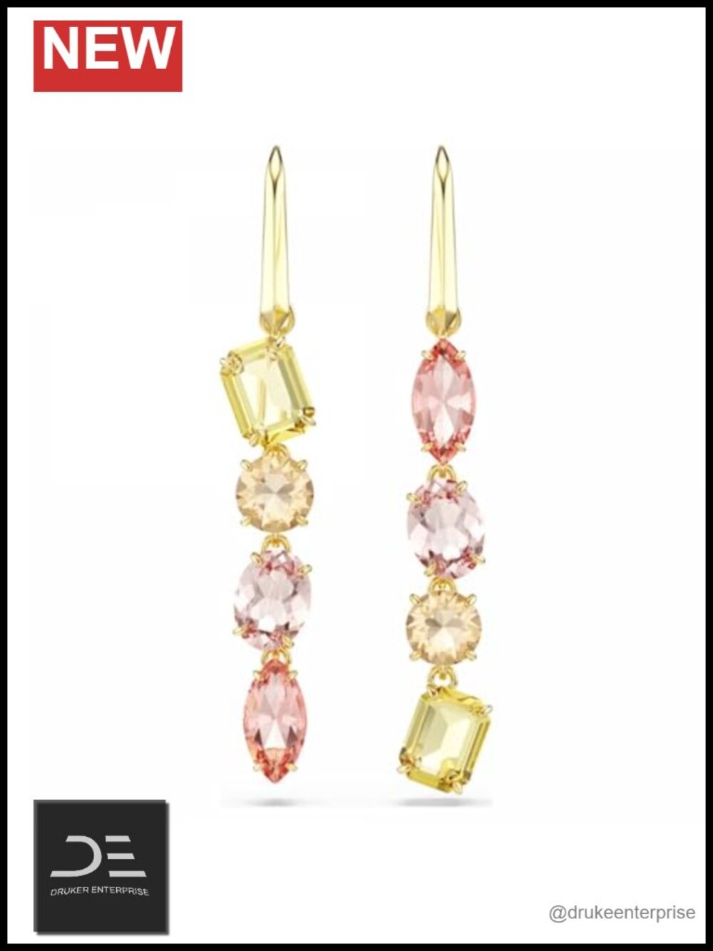 Swarovski Gema Asymmetrical Gold-Tone Plated Earrings